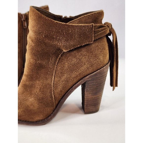 Vince Camuto Linford Boots Womens Size 6M Brown Suede Tasseled Ankle Booties - Picture 7 of 12